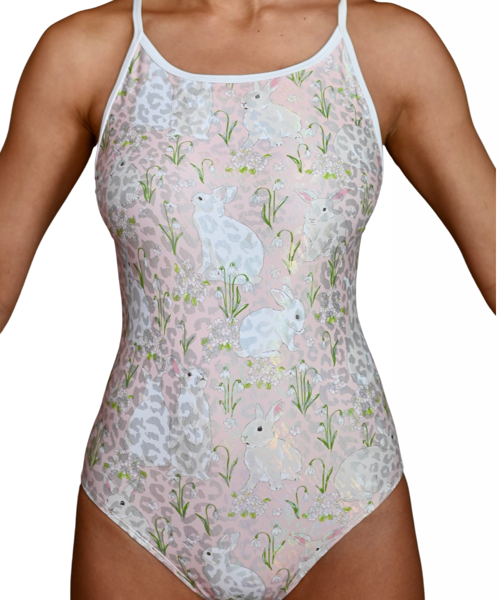 Bondi Swim X Aemia Swim - Floral Bunny Bliss Open Back Training Swimsuit